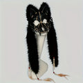 Máscara de lobo peludo, máscara de zorro de piel vikinga, tocado de Wendigo, disfraz de hombre lobo de Halloween, Cosplay Medieval bárbaro, Guerrero renacentista
