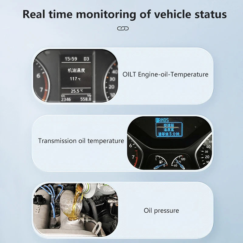 Velocímetro Digital de doble pantalla para coche, velocímetro de conducción HUD ODB, proyector de parabrisas, pantalla frontal de voltaje para vehículos de camión