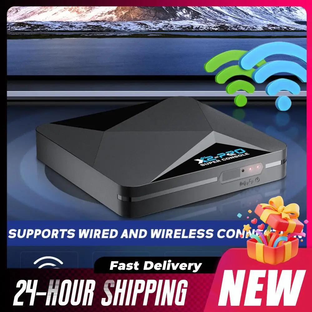 (UE) nueva consola de juegos Retro X2 PRO 64/128/256GB 4K TV Box integrada más de 65000 juegos con 2 Gamepads controladores inalámbricos Arcade