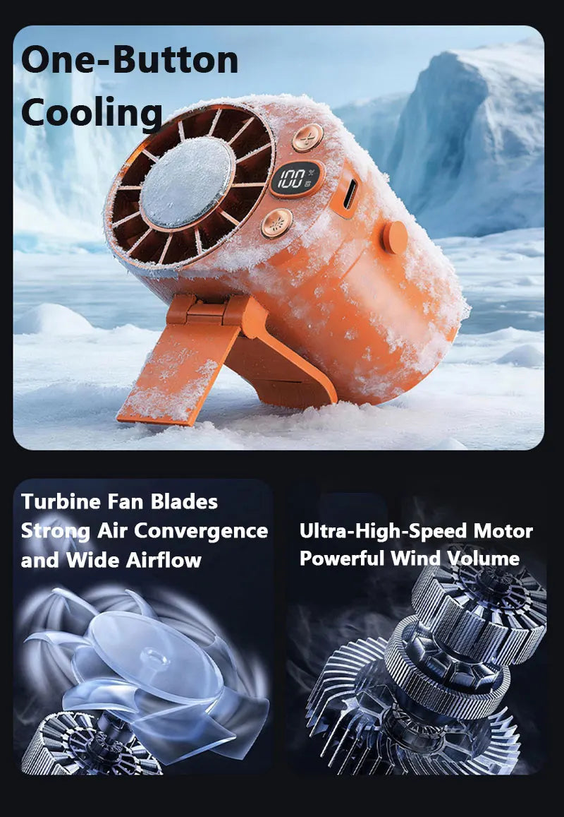 Ventilador de Cintura Portátil con Clip para Deportes y Viajes