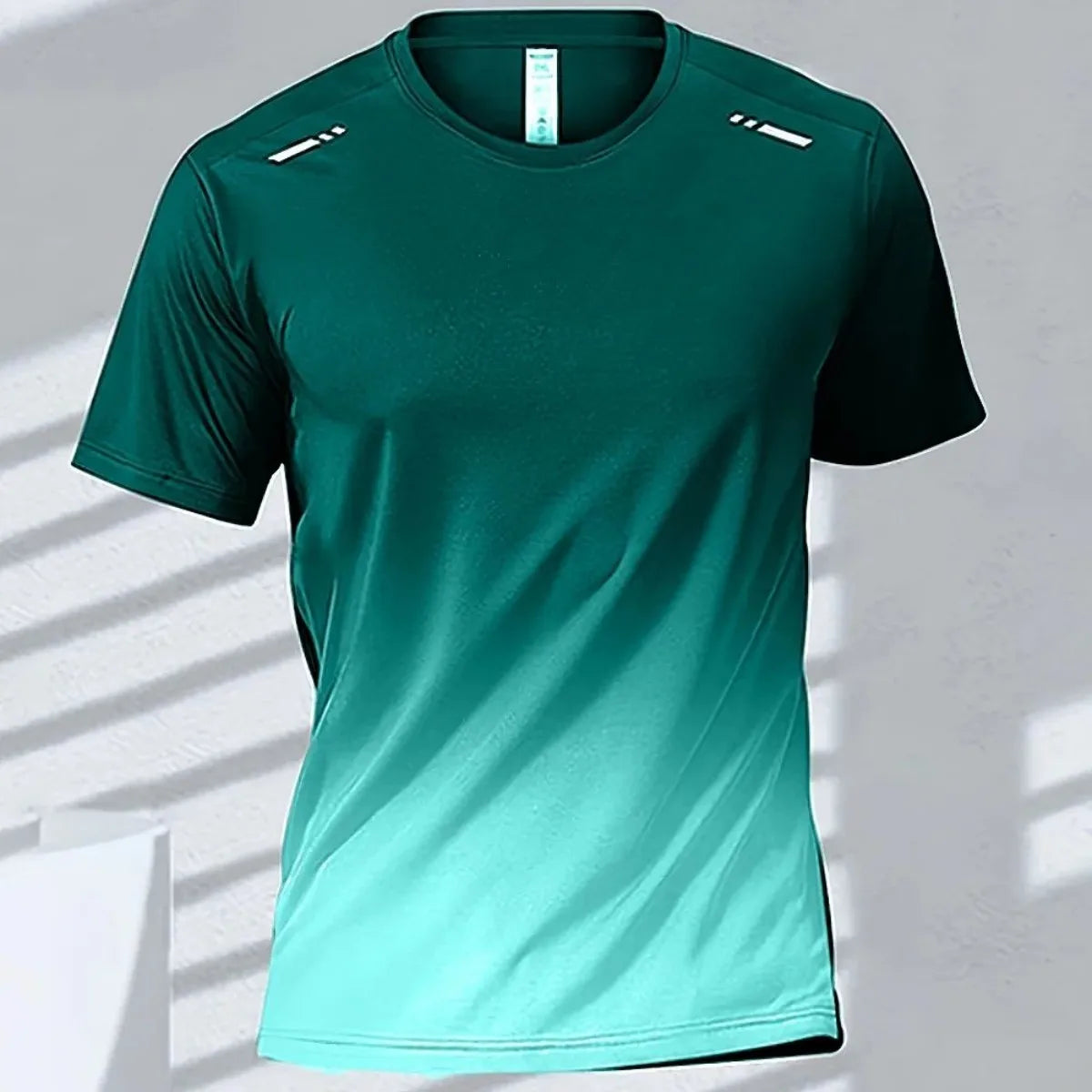 Camiseta Degradada para Hombre, Cuello Redondo, Secado Rápido