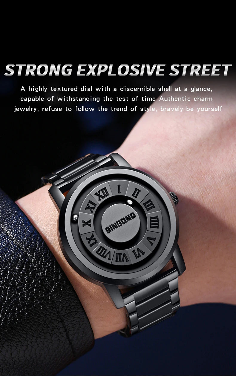 Reloj de Cuarzo BINBOND para Hombre, Acero Inoxidable, Resistente al Agua