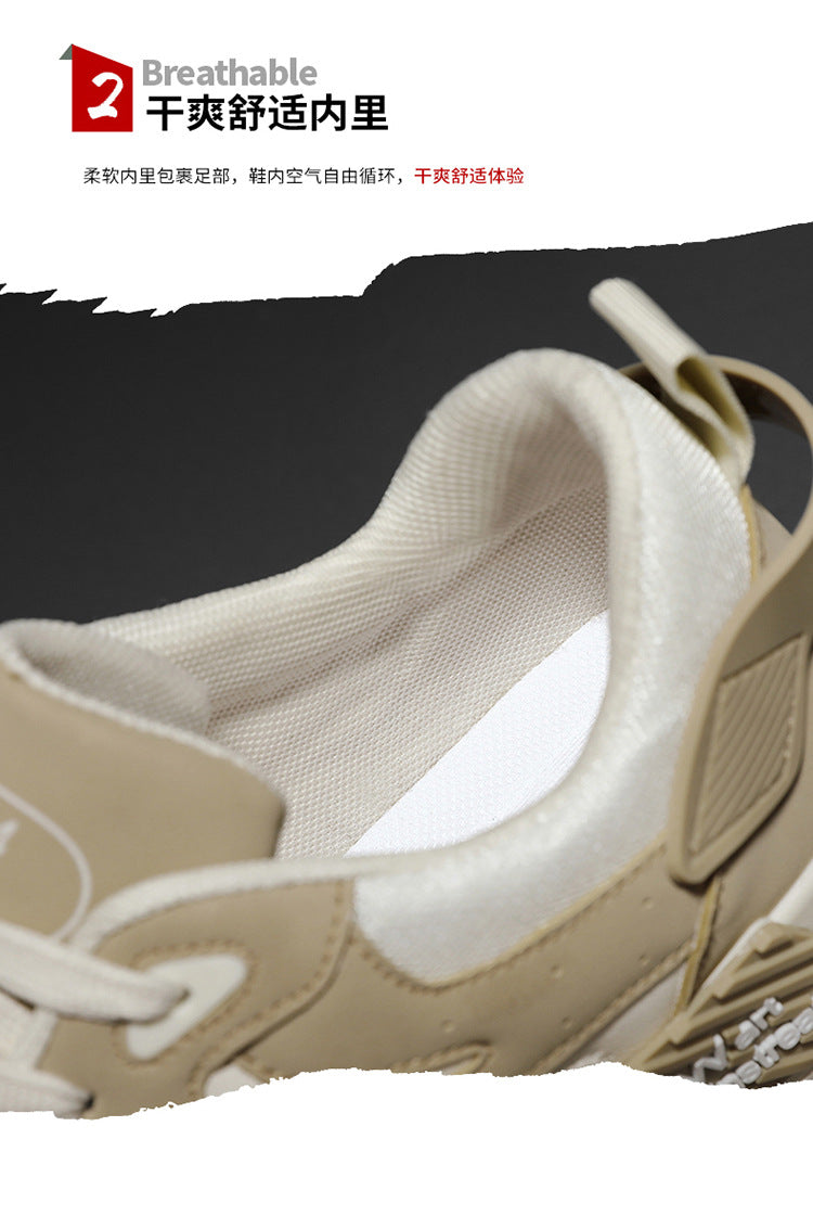 Zapatillas de deporte de otoño para hombre, zapatos de plataforma cómodos, zapatos vulcanizados con cordones de tendencia, Zapatillas informales blancas