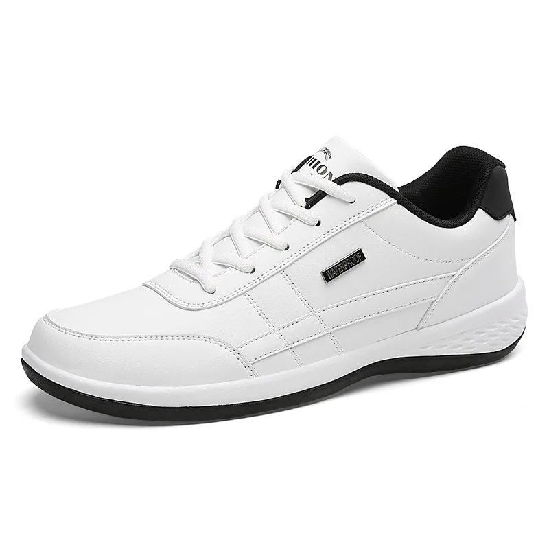 Zapatillas de deporte para hombre, zapatos deportivos informales, zapatos de cuero para caminar al aire libre para hombre, fondo suave para las cuatro estaciones