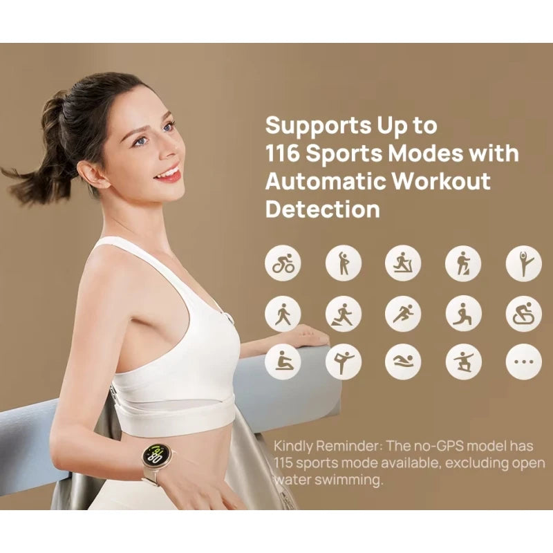 Nuevo Reloj Inteligente de 1.3 Pulgadas 2001 con Recordatorios Avanzados de Salud, Compatible con 115 Modos de Fitness, 5 ATM, 280mAh