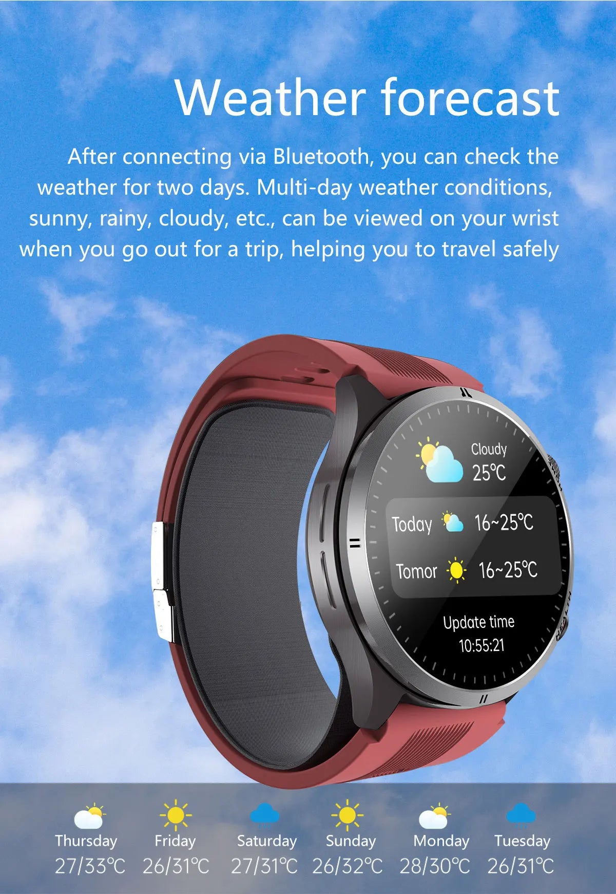 Reloj Inteligente con Airbag para Presión Arterial Precisa, ECG y NFC
