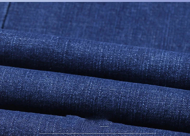 Pantalones Vaqueros de Negocios para Hombre, Ajustados Elásticos, Negro y Azul