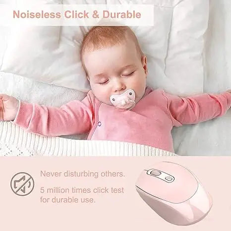 Ratón inalámbrico compatible con Bluetooth, ratón ergonómico para ordenador, ratón óptico para PC con receptor USB, ratón inalámbrico de 2,4 Ghz para ordenador portátil