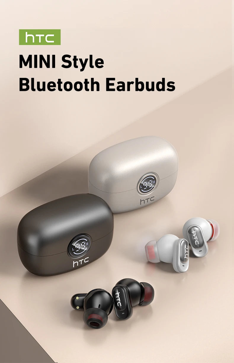 Auriculares HTC NE79 con Traducción en Tiempo Real, Bluetooth, Música HiFi, Llamadas HD, Reducción de Ruido, Auriculares Inalámbricos con Pantalla LED y Micrófono