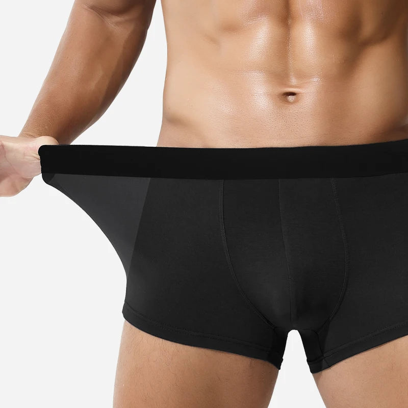 Ropa interior para hombres al por mayor Europa y Estados Unidos boxeadores transfronterizos de seda de hielo boxeadores de tamaño inglés pantalones cortos de gran tamaño