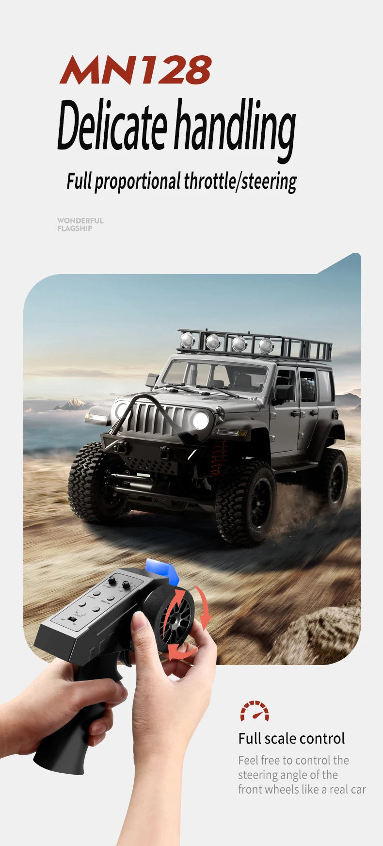 Buggy RC Crawler 4x4, Escala Completa con Luces LED