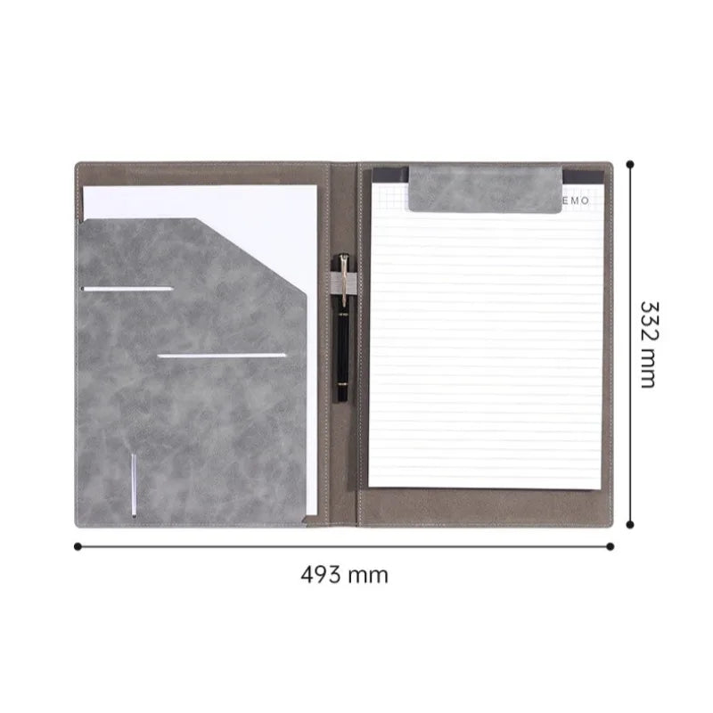 Carpeta Portafolio de Piel Sintética para Entrevistas con Porta Bloc de Notas, Organizador de Tarjetas de Visita y Documentos para Hombres y Mujeres, Uso Profesional