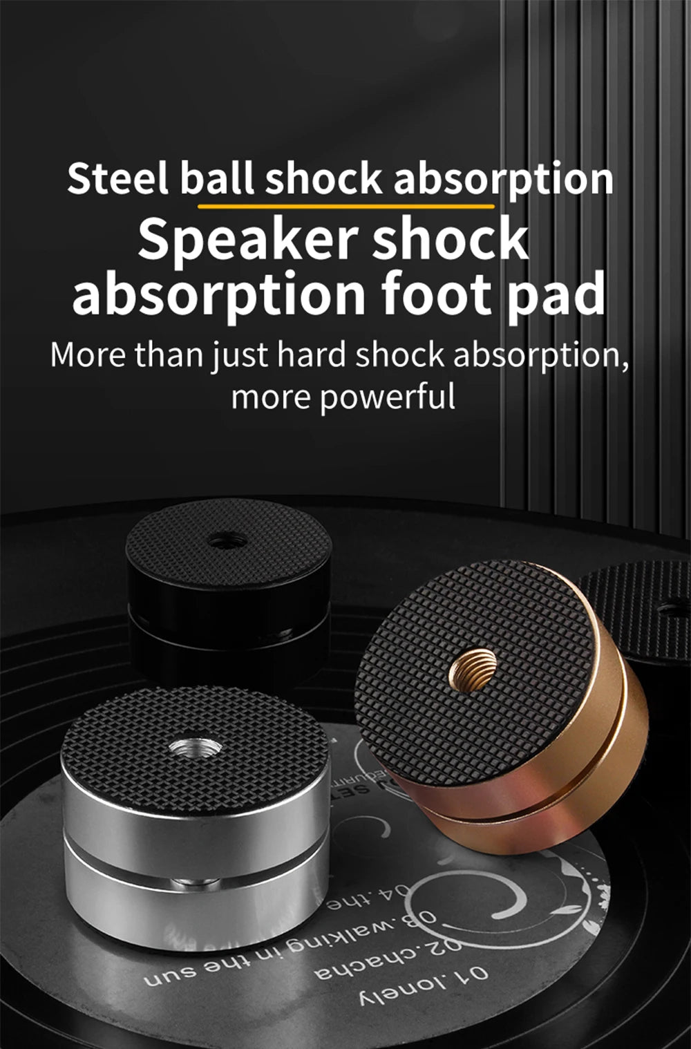 Altavoces de Audio HIFI de aleación de aluminio HiFi de alta gama, amplificador DAC CD, almohadillas para pies antigolpes, soportes de absorción de vibración, 4 Uds.