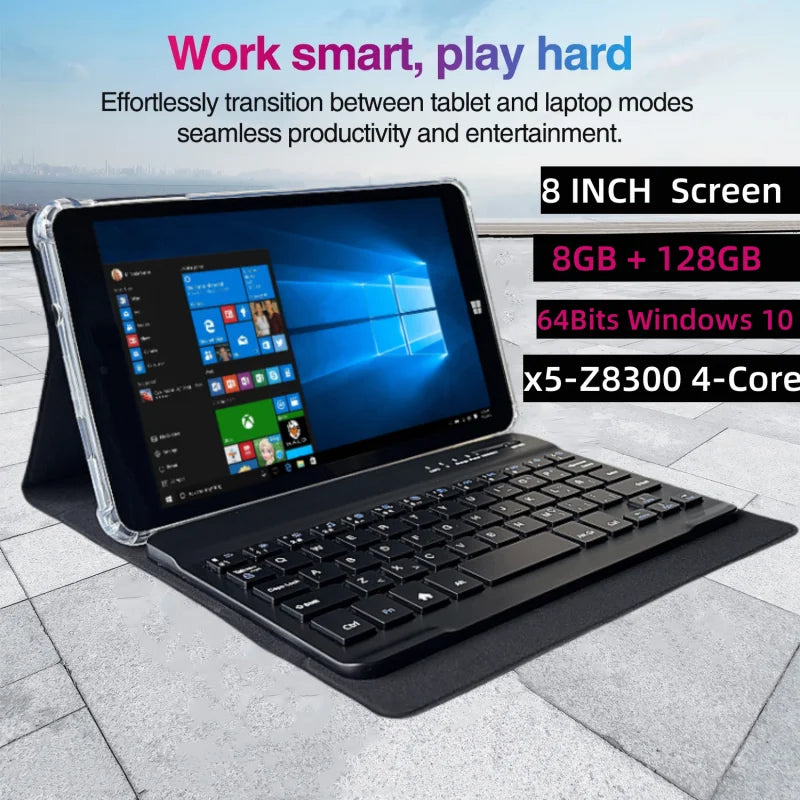 Tabletas con 8 GB de RAM, 128 GB de ROM, Pantalla de 8 Pulgadas, Windows 10, CPU Intel Atom X5-Z8300 de Cuatro Núcleos y 64 bits, Resolución IPS de 1280 x 800, Puerto HD-MI
