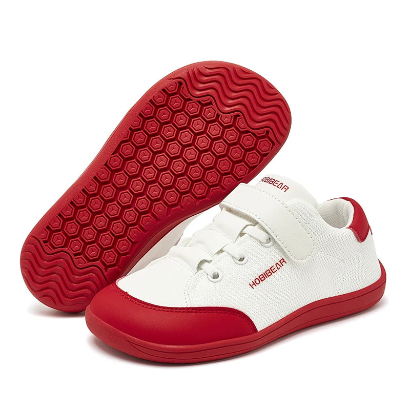 HOBIBEAR Zapatos descalzos de malla para niños y niñas, zapatillas de deporte con punta ancha, zapatos para caminar con caída cero (niño pequeño y grande)