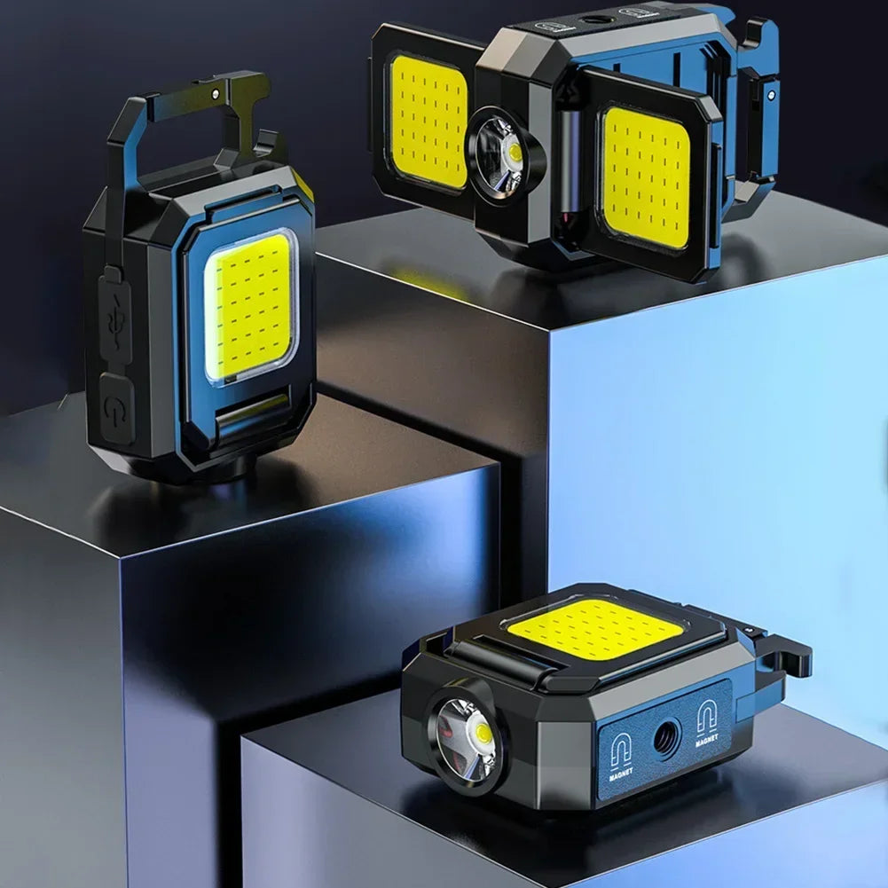 Mini Linterna LED Llavero COB Doble Recargable USB 1000LM Portátil
