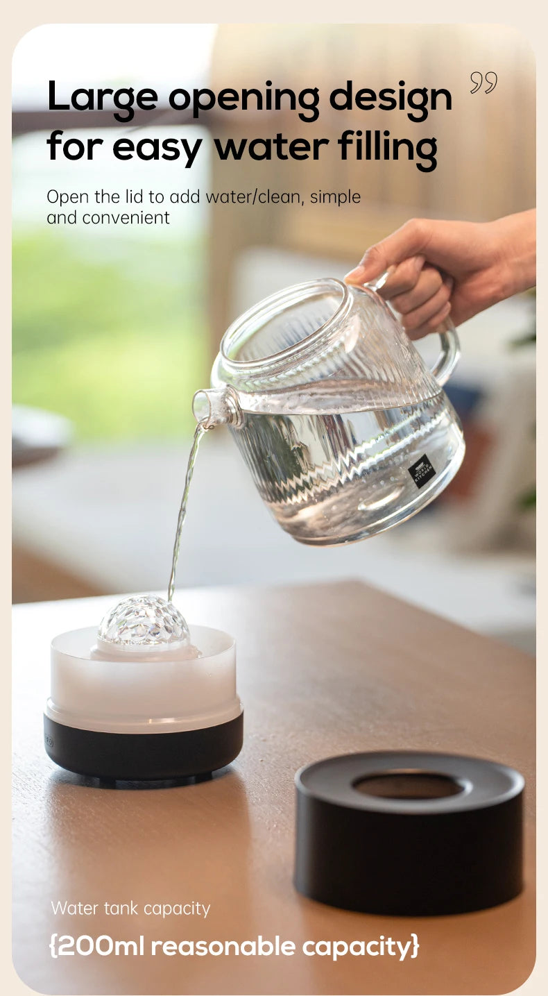 Difusor de aromaterapia 2 en 1, luz de proyección de cielo estrellado, difusor de aceites esenciales de 200ml, humidificador de niebla fría con luz colorida