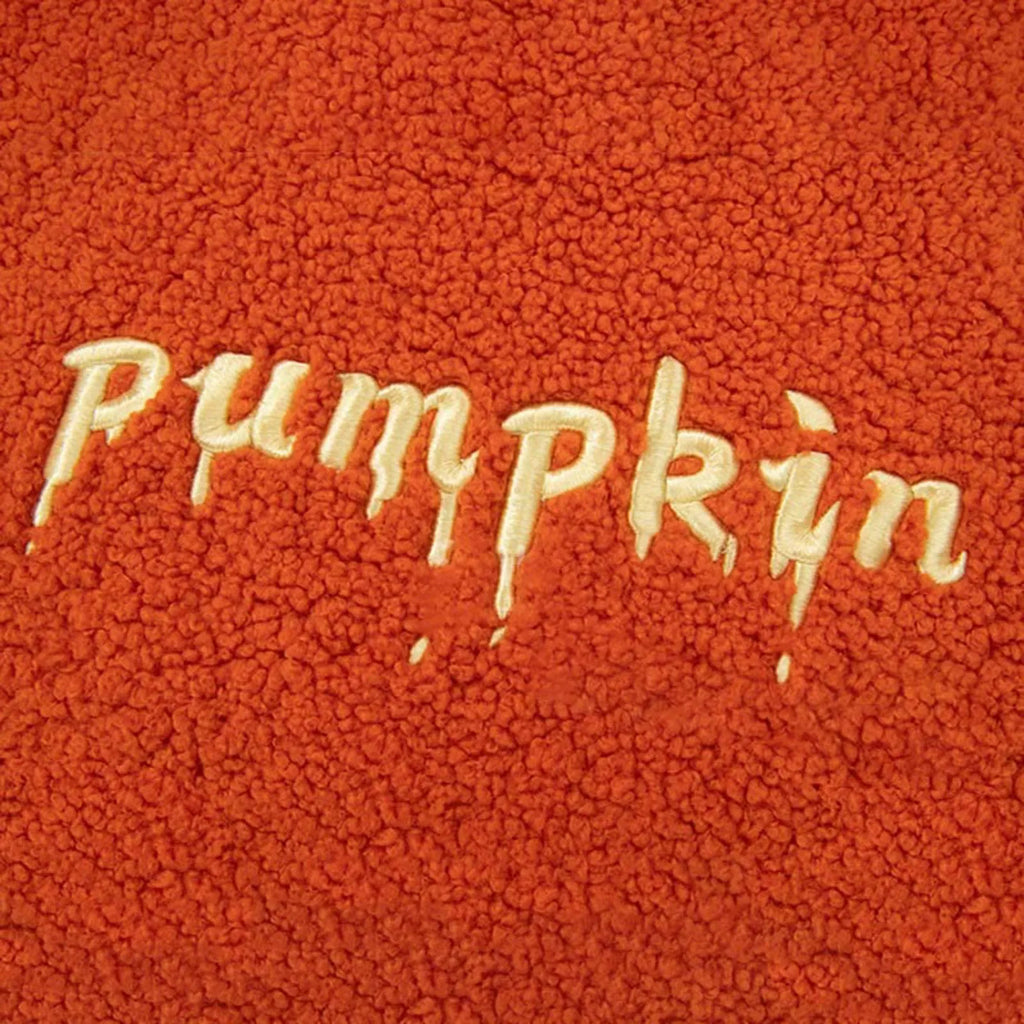 2025 otoño sudaderas con capucha de calabaza fiesta de Halloween cabeza de calabaza polar de cordero mujeres Sudadera con capucha bordado ropa de calle gruesa
