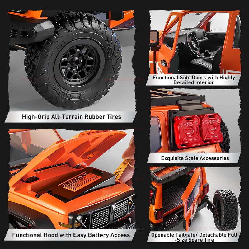 Crawler RC a escala 1/12 MN-300: camión todoterreno 4x4 con control remoto de 2,4 GHz. Modelo MN300 para niños y adultos, ideal como regalo para aficionados