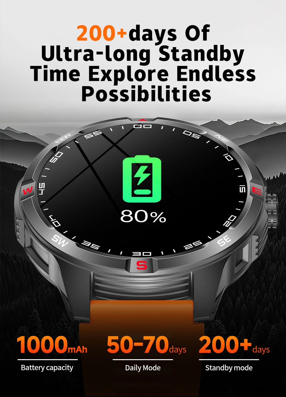 Reloj Inteligente GPS Brújula Bluetooth Deportivo