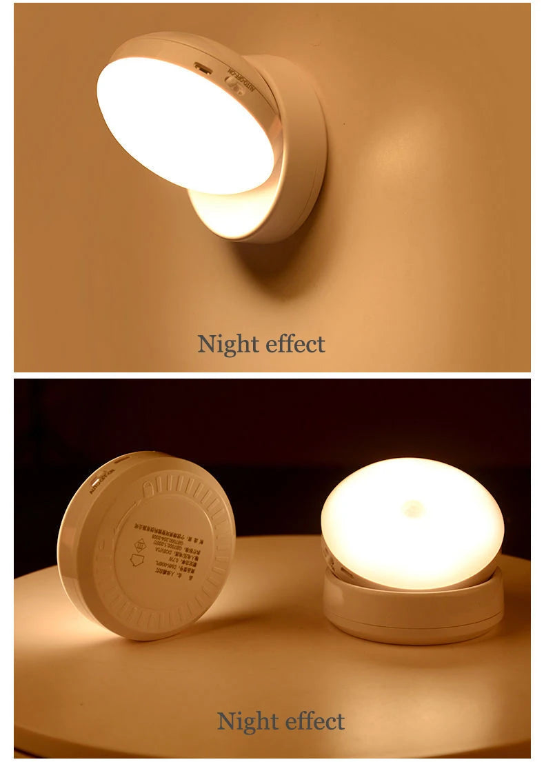PZSUNLY-luz LED con Sensor de movimiento para armario, USB, para iluminación del hogar, dormitorio, armario, lámpara, luces recargables