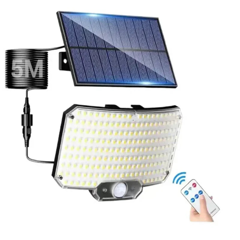 Luz Solar para exteriores, Sensor de movimiento superbrillante, lámpara LED de pared para jardín de gran potencia, resistente al agua IP65, 3 modos de trabajo