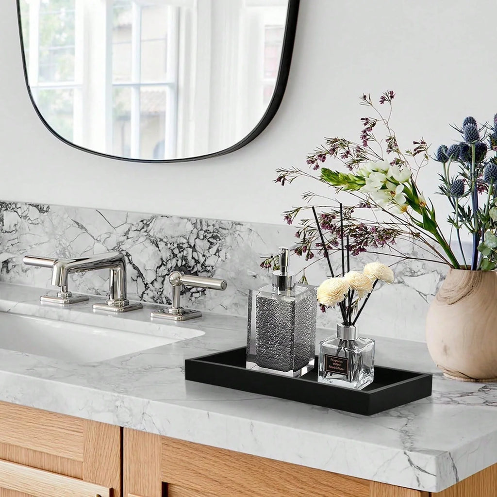 1 paquete de bandeja de baño, bandeja de joyería de silicona suave, tocador, bandeja decorativa para baño, organizador adecuado para tocador