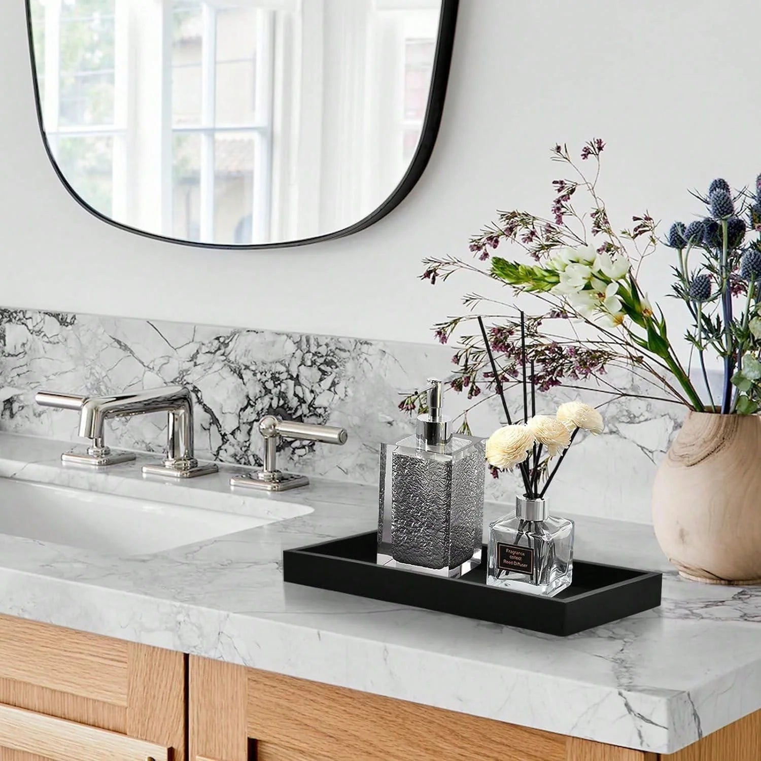 1 paquete de bandeja de baño, bandeja de joyería de silicona suave, tocador, bandeja decorativa para baño, organizador adecuado para tocador