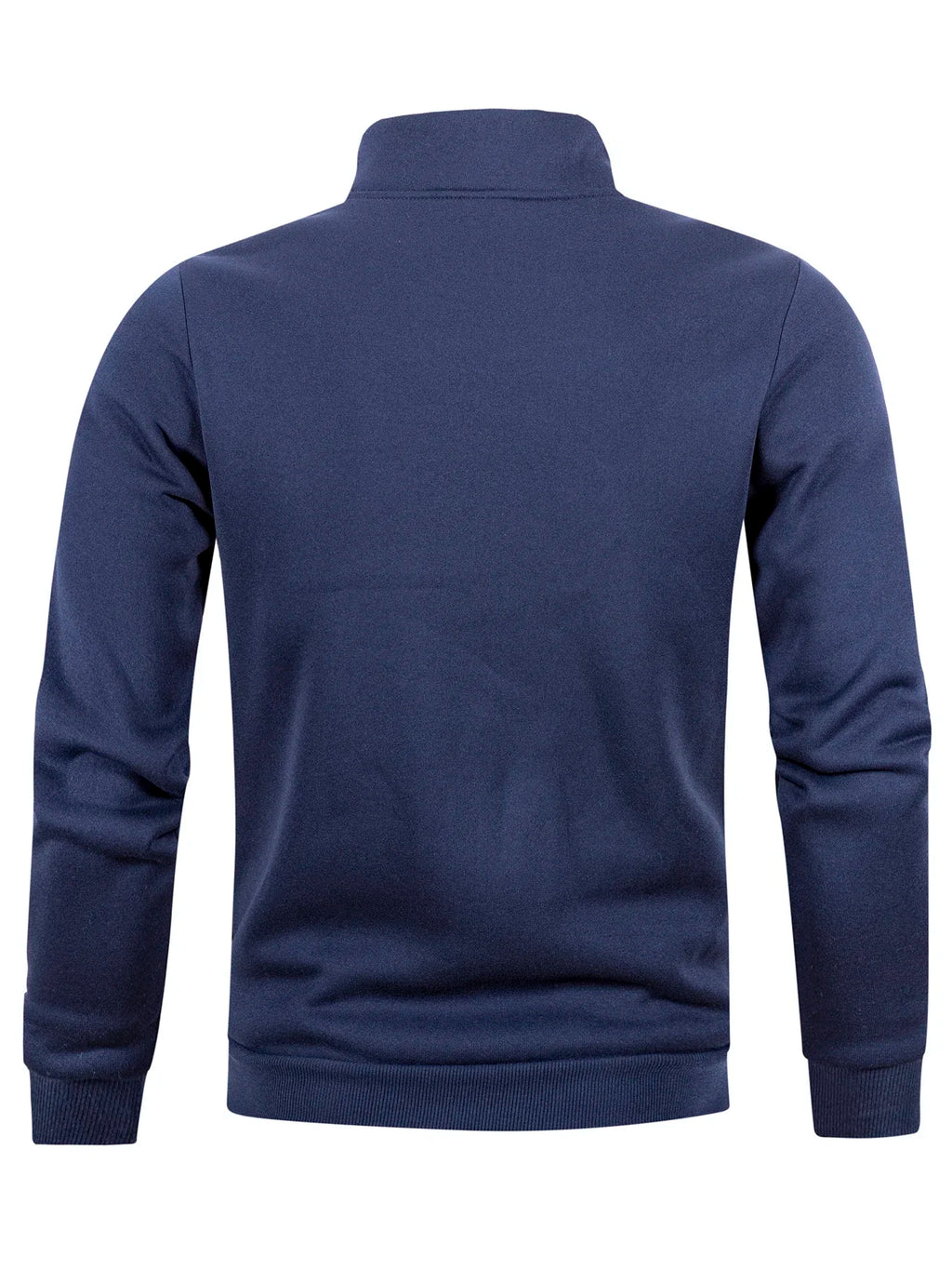 Otoño hombres cremallera pulóver cuello alto suéteres cálidos Color sólido manga larga moda masculina Casual sudadera diaria Top