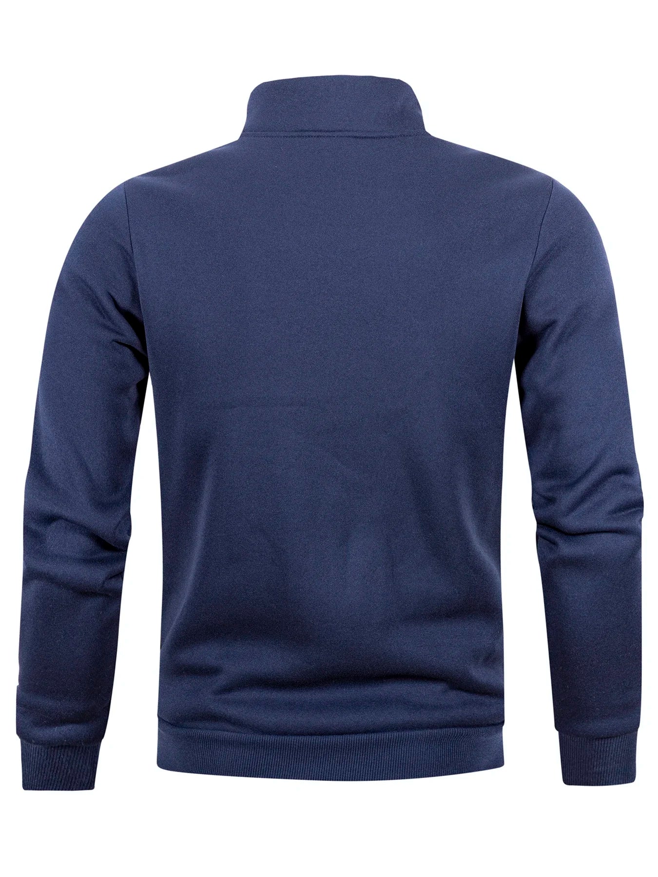 Otoño hombres cremallera pulóver cuello alto suéteres cálidos Color sólido manga larga moda masculina Casual sudadera diaria Top