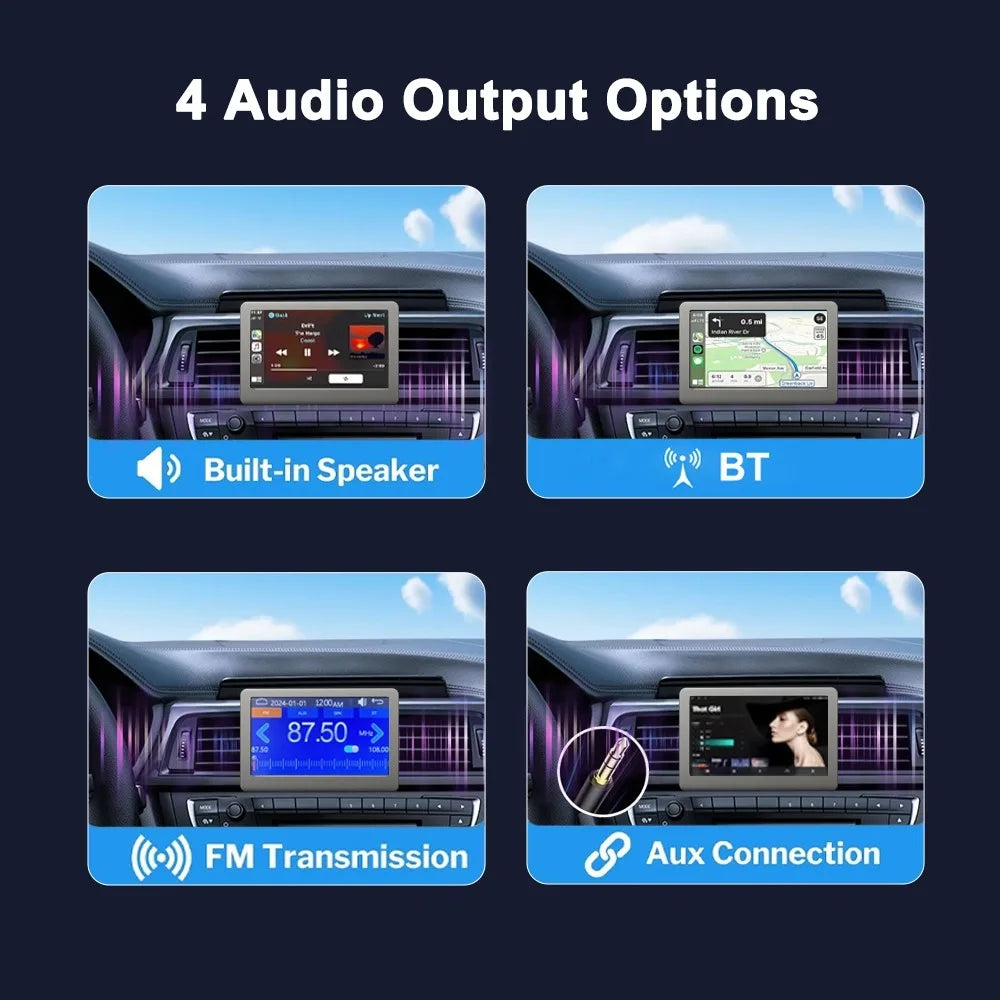 Radio de Auto 4.3 Pulgadas CarPlay y Android Auto Inalámbrico DYBO