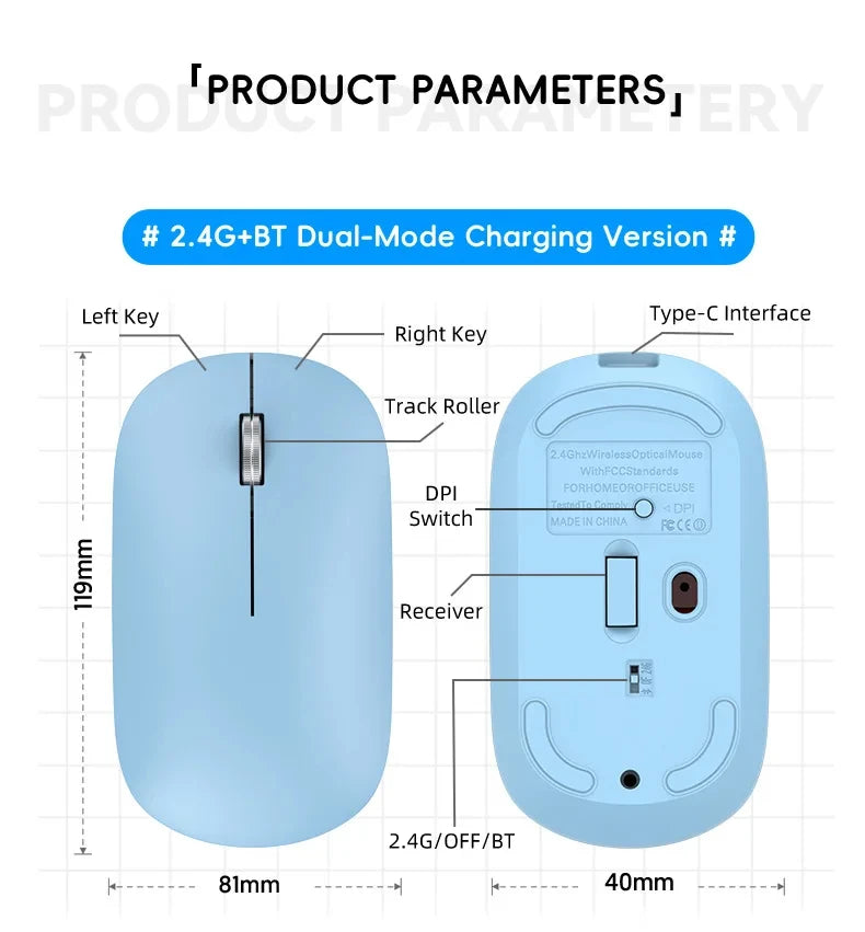 Ratón Inalámbrico Bluetooth Lenovo 2.4G de Modo Dual con Carga Tipo-C, Silencioso, Ergonómico, Portátil, para Oficina, Juegos y Uso Universal