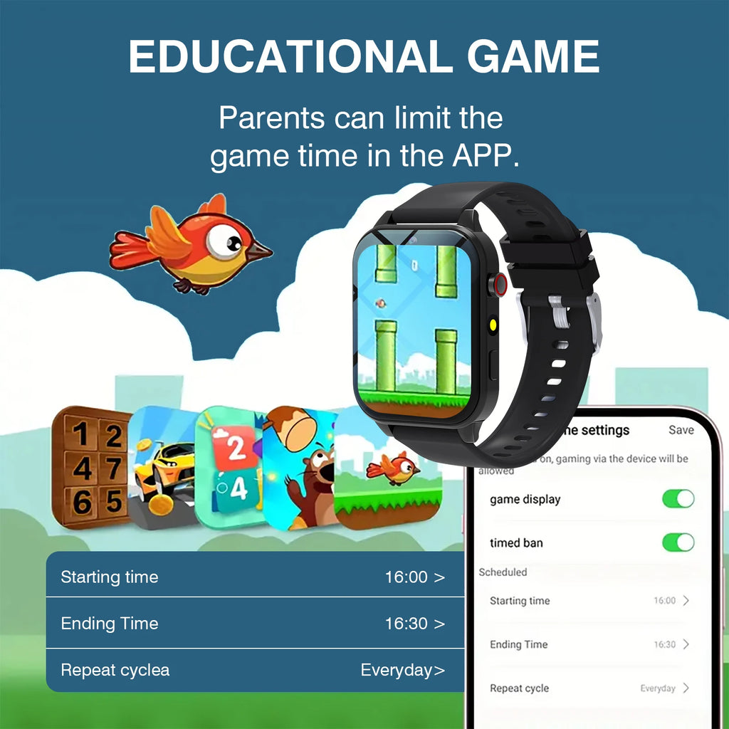 Reloj Inteligente Niños Cámara Juegos Linterna