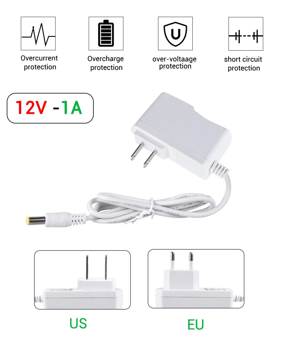 Adaptador de Corriente 12V DC para Controlador LED