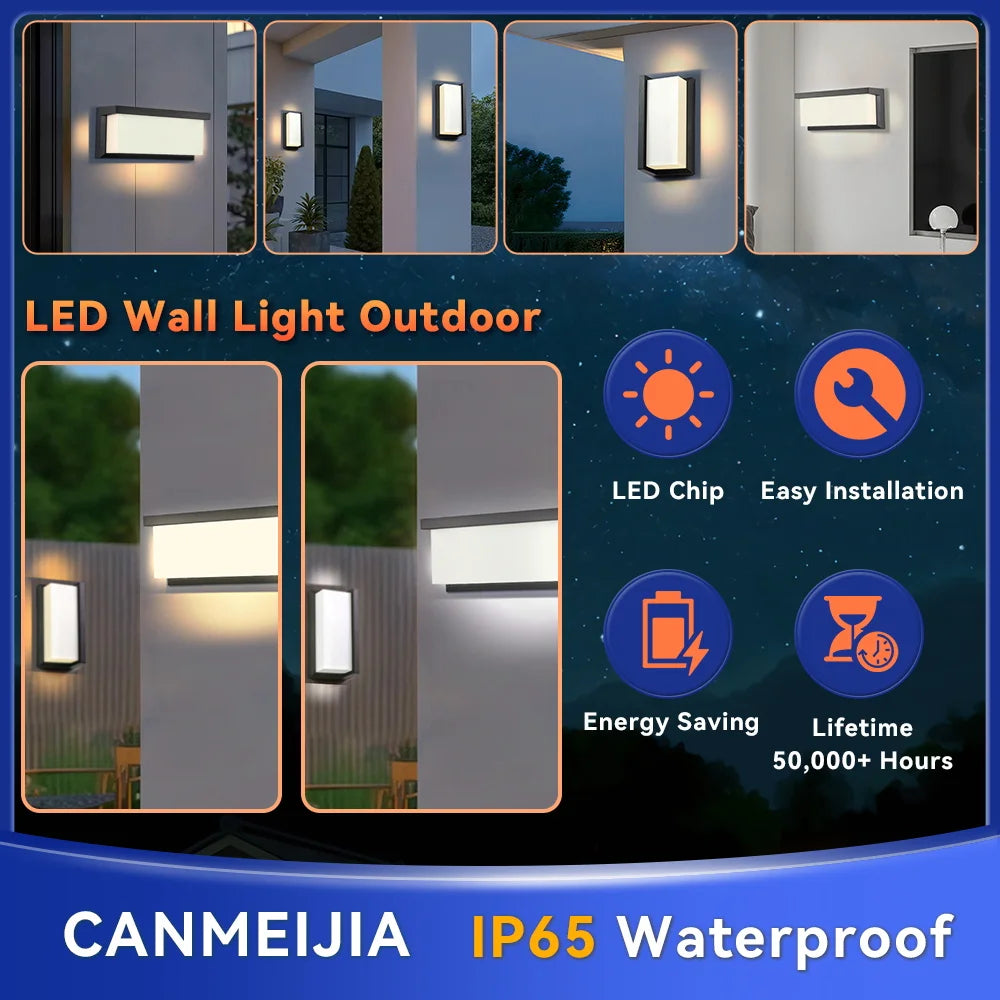 Aplique de Pared LED Moderno Negro IP65 25W para Interior