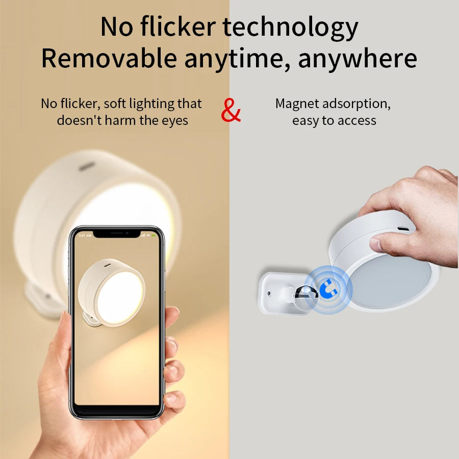 Foco LED Inalámbrico de Pared con Luz Nocturna