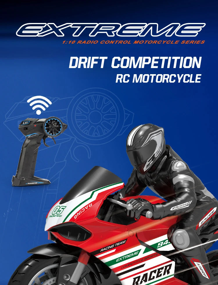 Moto RC 1:10 2.4G 4 Canales Alta Velocidad Control Remoto