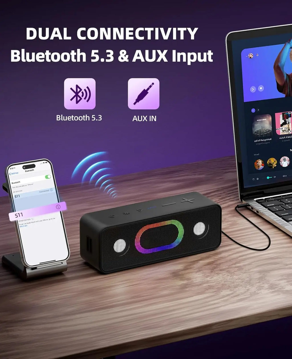 Ortizan Altavoz Bluetooth Portátil 16W 24H