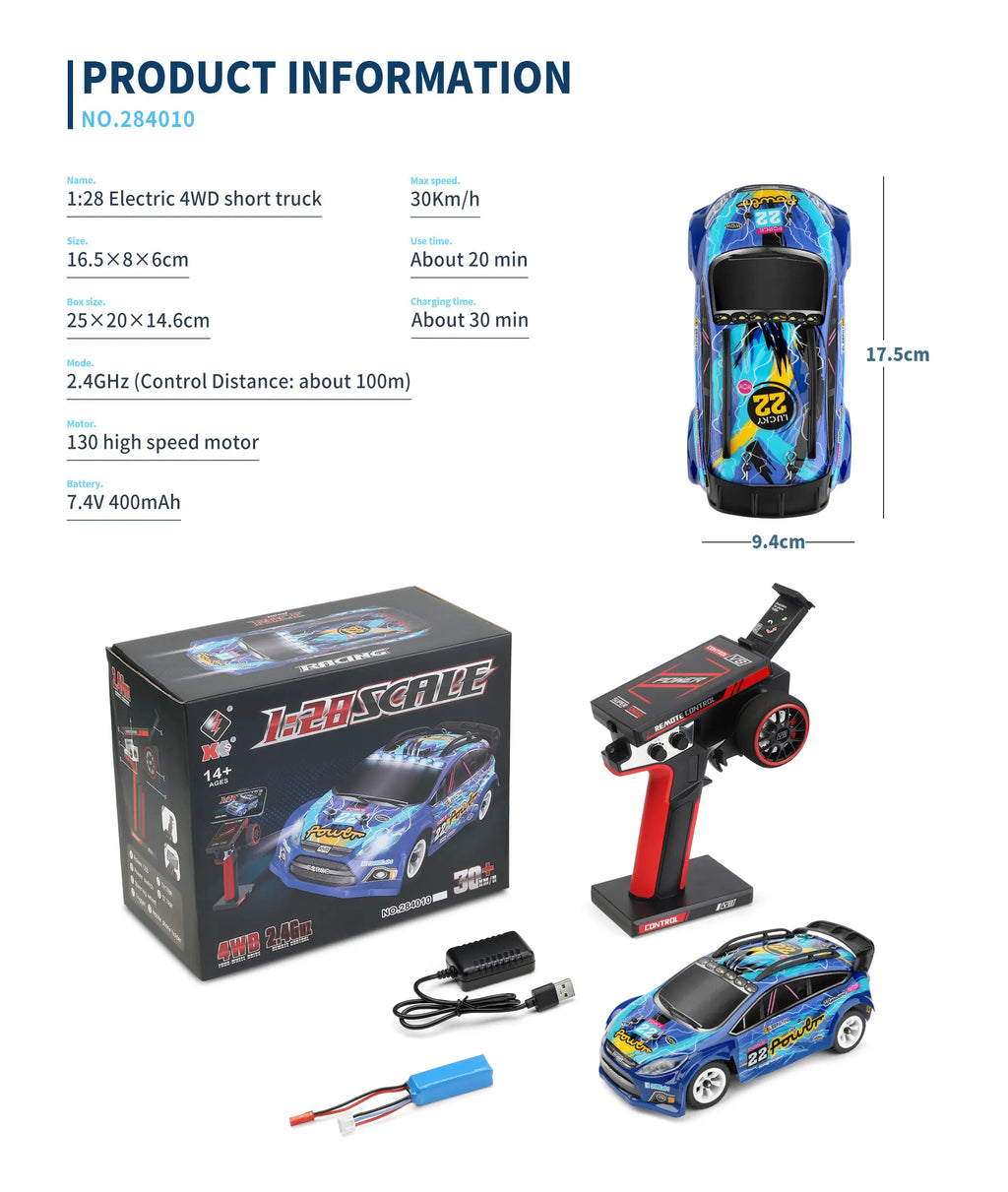 WLtoys 284131/284161/284010/32221 con Luces LED, 2.4G, 4WD, 30 km/h, Chasis Metálico, Coches RC Eléctricos de Alta Velocidad para Derrapes Todoterreno
