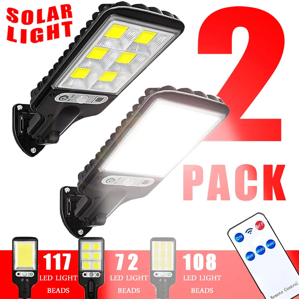 Luz Solar LED 108 para Exterior con Sensor de Movimiento 3 Modos