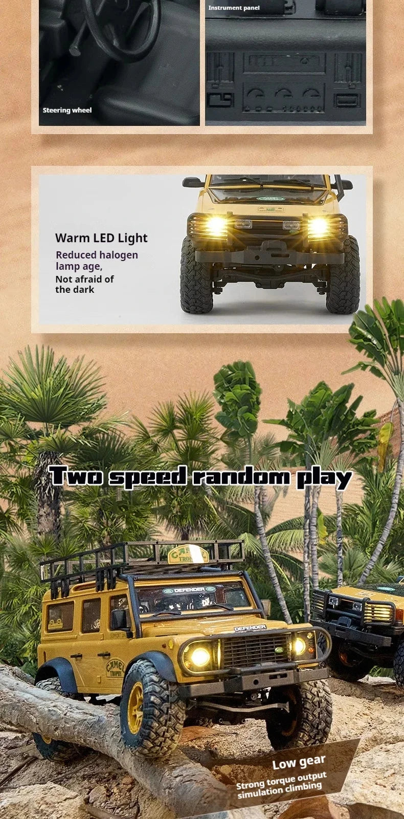 Auto de Control Remoto FMS Land Rover 1/24 Todo Terreno RC