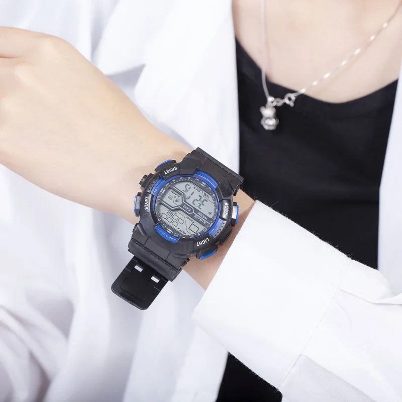 Reloj deportivo al aire libre para Hombre, multifunción, pantalla grande LED, electrónico, resistente al agua, luminoso, militar, Digital, Relojes de pulsera para Hombre