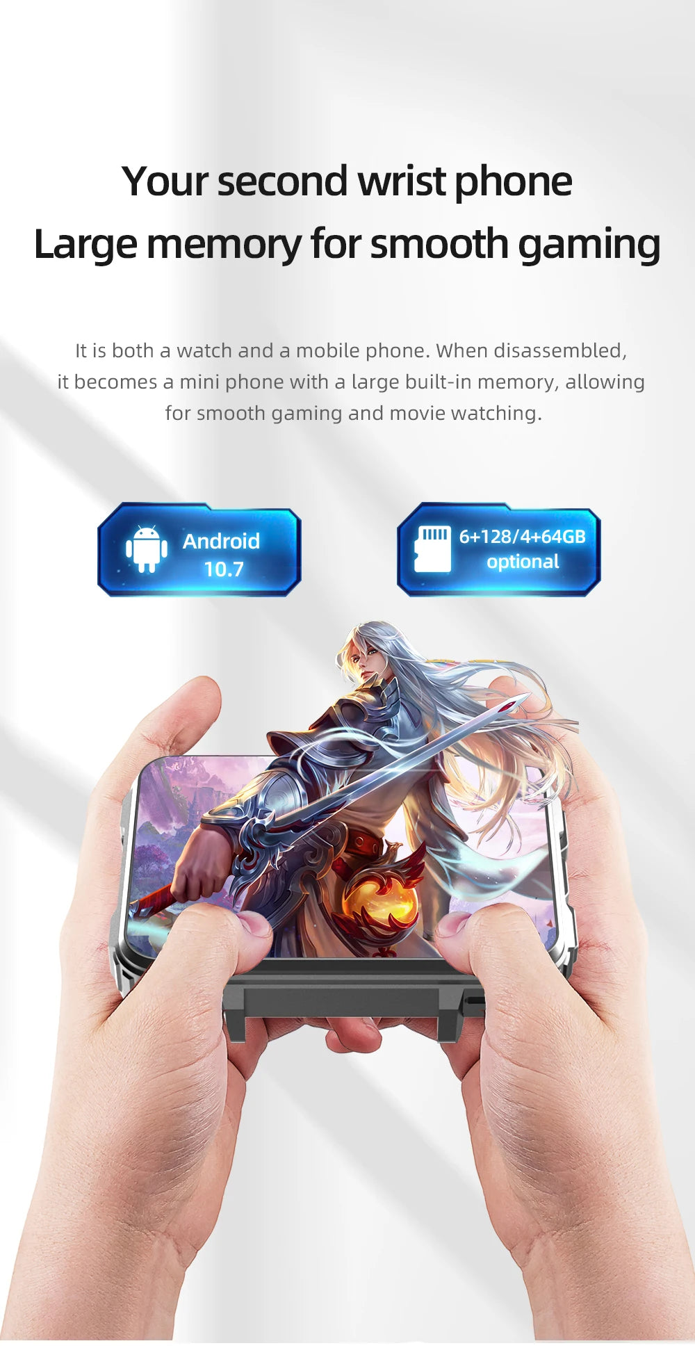 Reloj Inteligente AMOLED 2.4 Pulgadas con Cámara Dual y WiFi