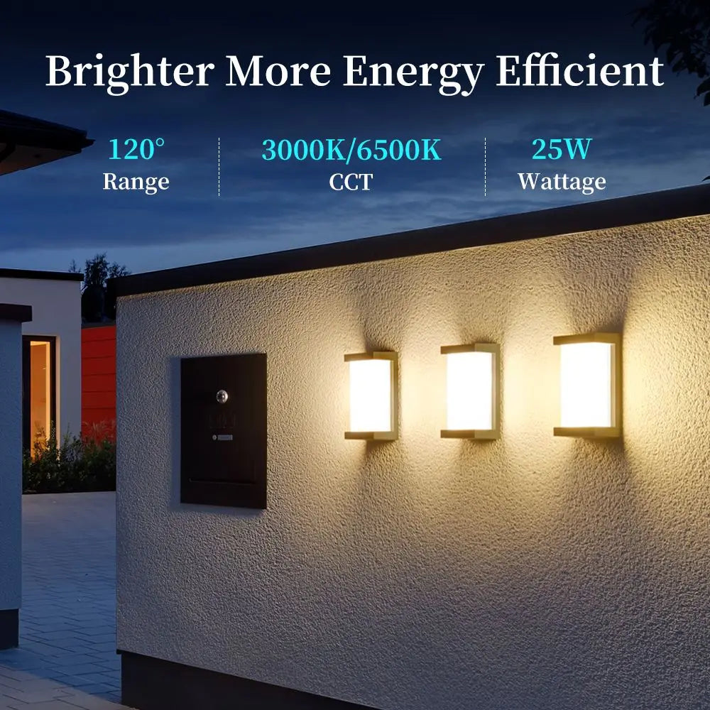 Aplique de Pared LED Moderno Negro IP65 25W para Interior