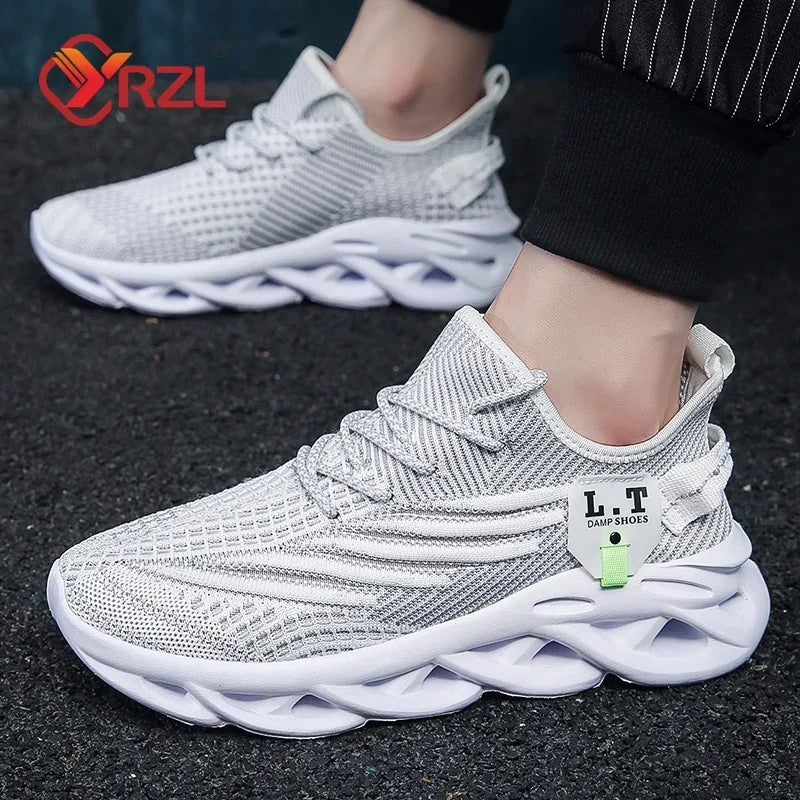 YRZL Zapatillas de deporte para hombre, zapatos para correr Unisex, para exteriores, talla grande, ligeros, transpirables, de malla, zapatos deportivos cómodos para hombre