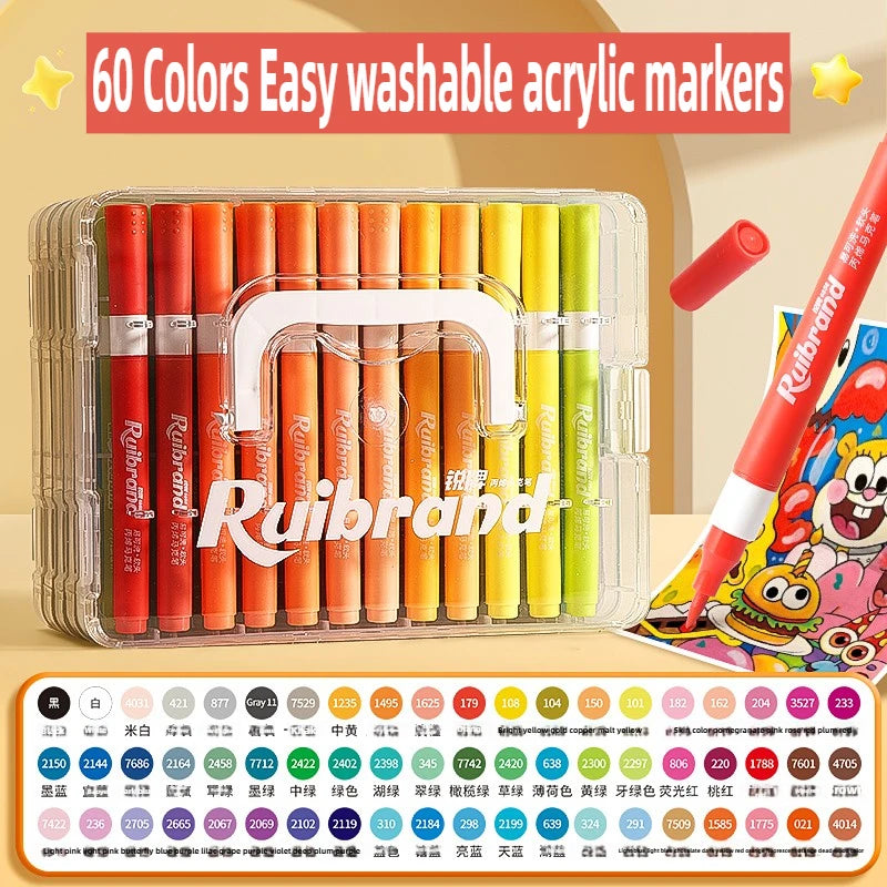 Set de Pinturas Acrílicas Lavables 24 a 60 Colores para Arte