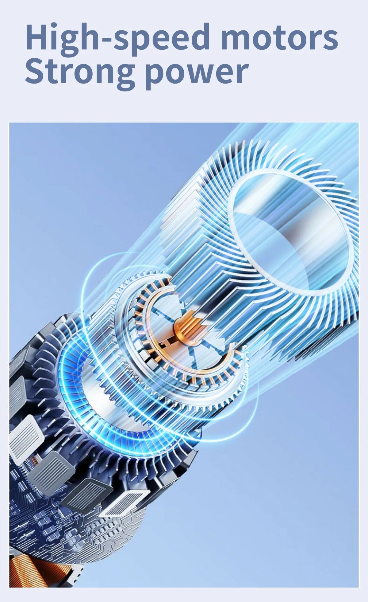 Ventilador de mano digital turbo de alta velocidad con 100 niveles ajustables, silencioso, portátil, botones físicos mecha transparentes