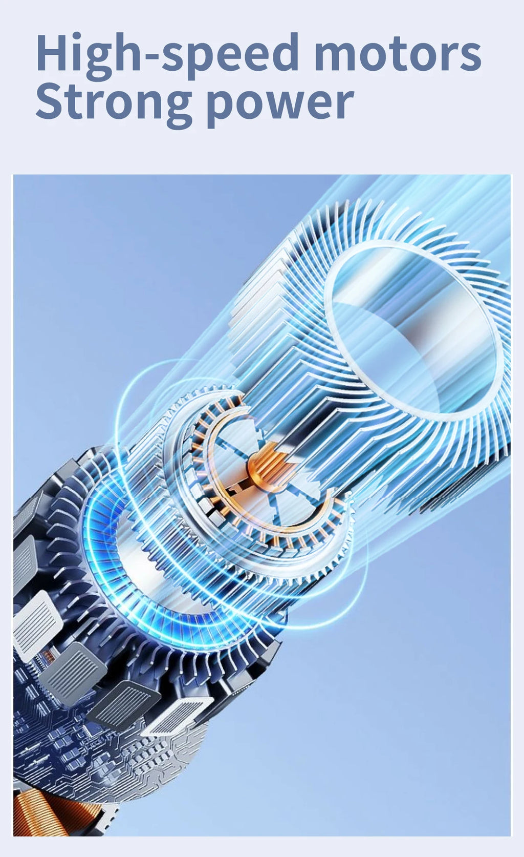 Ventilador de mano digital turbo de alta velocidad con 100 niveles ajustables, silencioso, portátil, botones físicos mecha transparentes