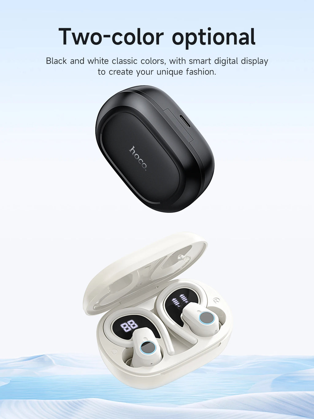 HOCO EQ8 Auriculares Bluetooth 5.3 Pantalla LED HiFi