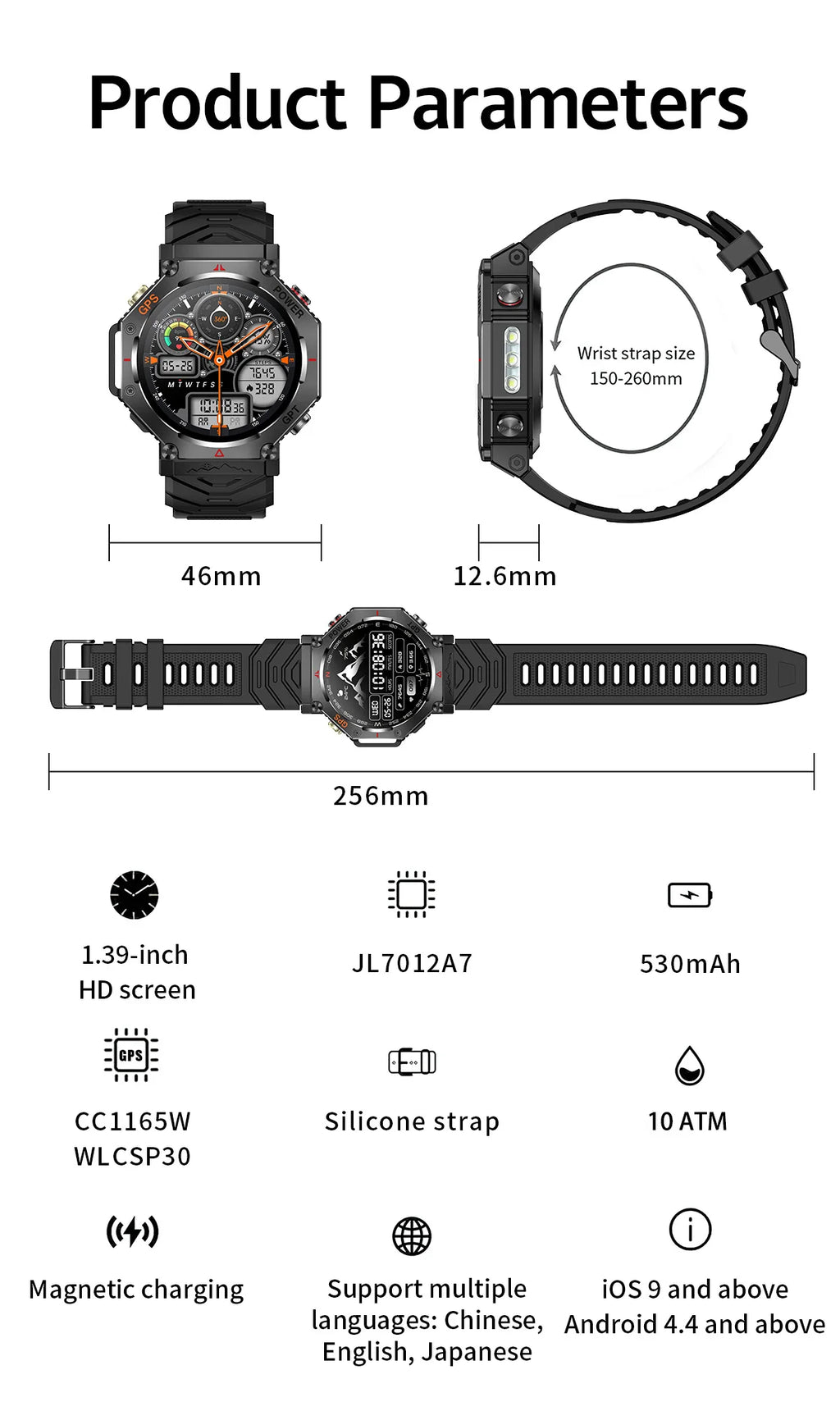 T-Rex 3 Ultra Reloj Inteligente Militar 10ATM